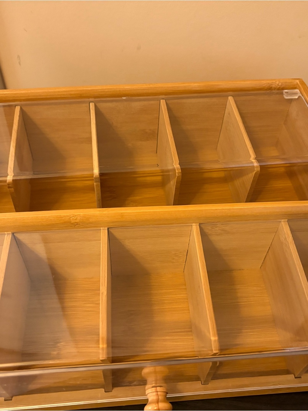 Bamboo Multi-Compartment Storage Drawer Organizer Great for Teabags ☕️ - Picture 3 of 7